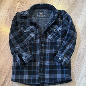 Cozy Kids Plaid Button Down Shirt Jacket